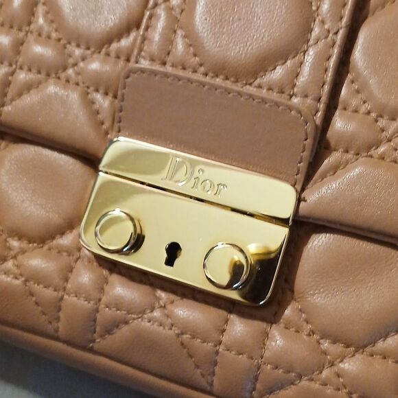 FINAL PRICE! Christian Dior Pink/Beige Leather Cannage Miss Dior Shoulder Bag - Picture 6 of 17